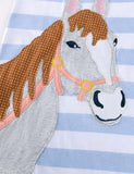 Horse Big Appliqué Langærmet Bomuldskjole