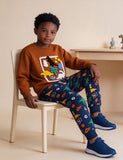 Cartoon Dinosaur Print Sweatpants