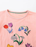 Kortærmet T-shirt med blomstertryk