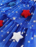 Independence Day 3D Star Multi-layer Tulle Suspender Dress