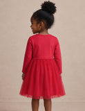 Christmas Kitten Applique Party Tulle Dress