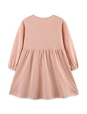 Hedgehog Fallen Leaf Embroidered Long Sleeve Dress