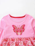 Butterfly Embroidered Long-sleeved Dress