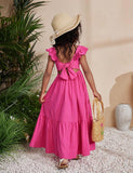 Mom and Me Sweet Little Fly Sleeve Halter Dress
