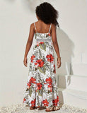Holiday Elegant Flower Print Dress