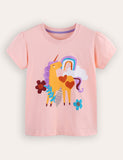 Rainbow Unicorn Print T-Shirt