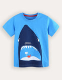 Shark Print kortærmet T-shirt