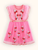Strawberry Embroidered Tulle Dress