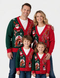 Christmas Santa Claus & Gingerbread Man Family Matching Cardigan