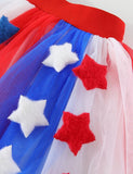 Independence Day 3D Star Color Matching Tulle Skirt