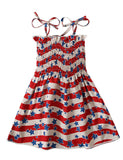 Independence Day Print Suspender Dress