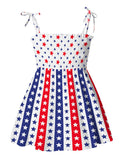 Independence Day Print Suspender Dress