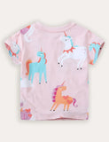 T-shirt con stampa unicorno