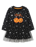 Halloween Pumpkin Applique Tulle Dress