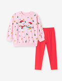 Cute Christmas Snowman Applique Sweatshirt Set