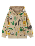 Cute Animal Print Zip-up Hoodie