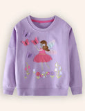 Süßes Sweatshirt mit Feen-Schmetterling-Stickerei