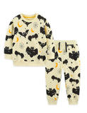 Halloween Bat Print Sweatshirt Set