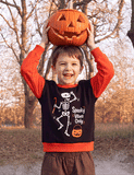 Halloween Dinosaur Skeleton Luminous Print Sweatshirt & Sweatpants