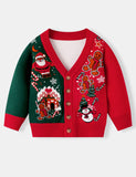 Christmas Santa Claus & Gingerbread Man Family Matching Cardigan
