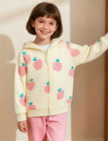 Apple Print Zip-up Hoodie