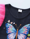 Colorful Butterfly Multi-layer Tulle Dress