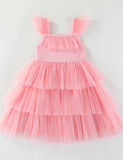 Flying Sleeve Cherry Multilayer Dress