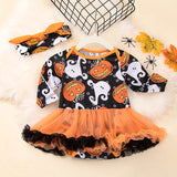 Halloween Multi Patterns Print Tutu Dress