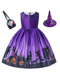 Halloween Ghost Print Lace Dress