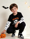 Halloween Luminous Printed Long-sleeve T-shirt