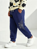 Halloween Spider Web Luminous Print Sweatpants