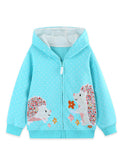 Hedgehog Applique Zip-up Hoodie
