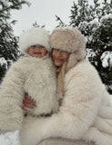 Luxury Taupe Faux Mink Fur Coat Or Vest