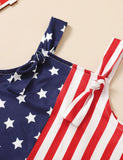 Independence Day Sleeveless Striped Star Print Jumpsuit