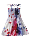 Independence Day Print Suspender Dress