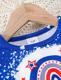 Independence Day Letter Rainbow Small Flying Sleeve Dress