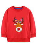 Christmas Elk Applique Sweatshirt