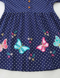 Butterfly Embroidered Long-sleeved Dress