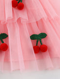 Flying Sleeve Cherry Multilayer Dress