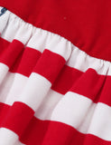 Independence Day Sequined Embroidered Heart Dress