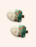 2 STK Juleuld Filt søde hårnåle