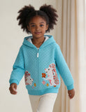 Hedgehog Applique Zip-up Hoodie