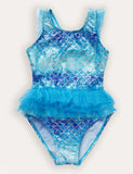 Costume da bagno intero in tulle a sirena