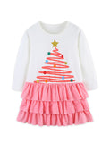 Christmas Tree Print Multi-layer Dress