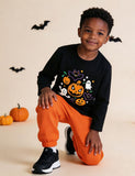 Halloween Pumpkin Ghost Print Long Sleeve T-Shirt