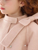 Elegant Blush Pink Pearl Embellished Coat