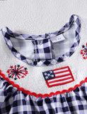 Independence Day Embroidered Plaid Dress