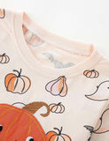 Halloween Pumpkin Applique Pajama Set