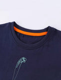 T-shirt con ricamo dinosauro cartone animato