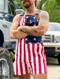 Family Matching Independence Day Printed Overalls